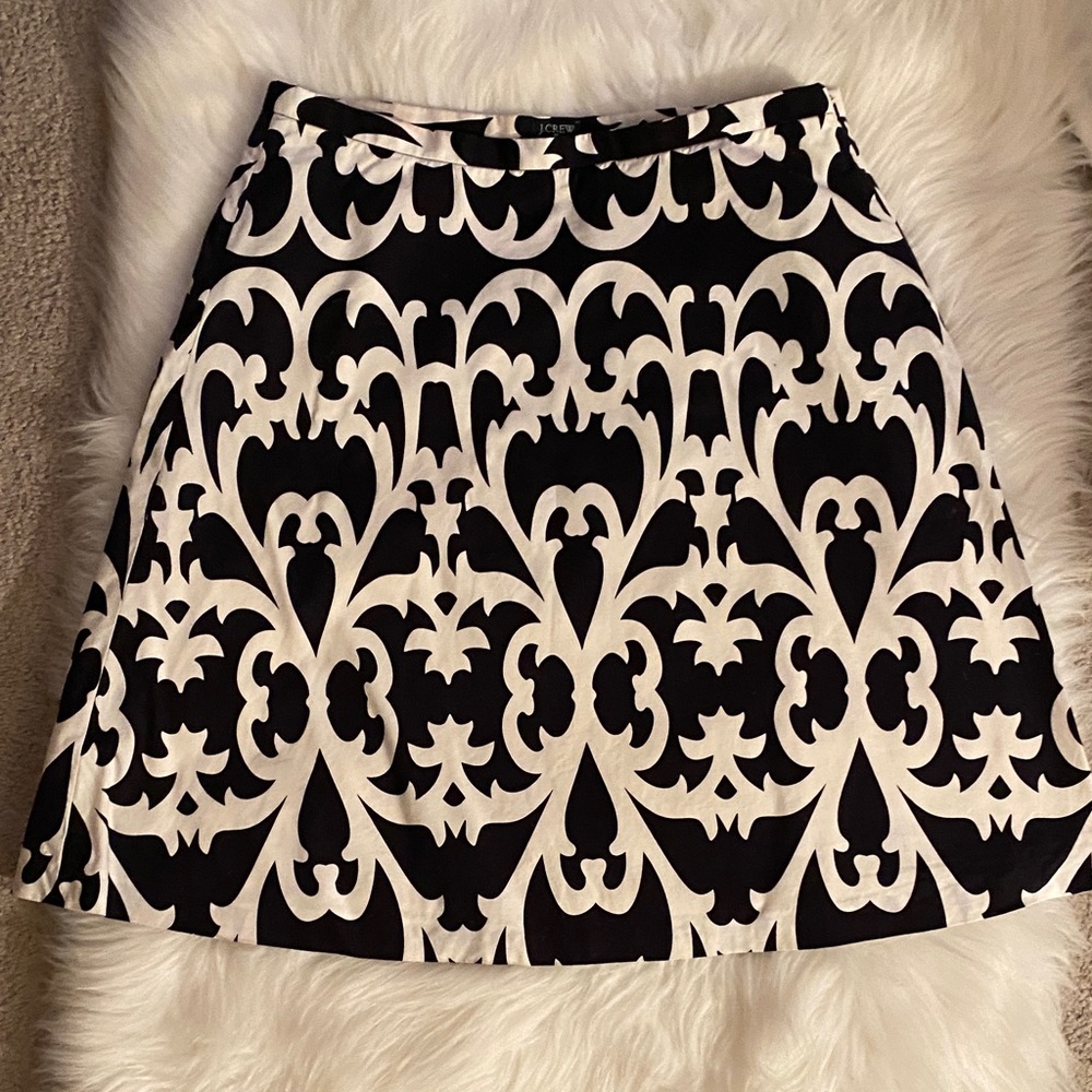 J Crew Black and White Patterned Skirt